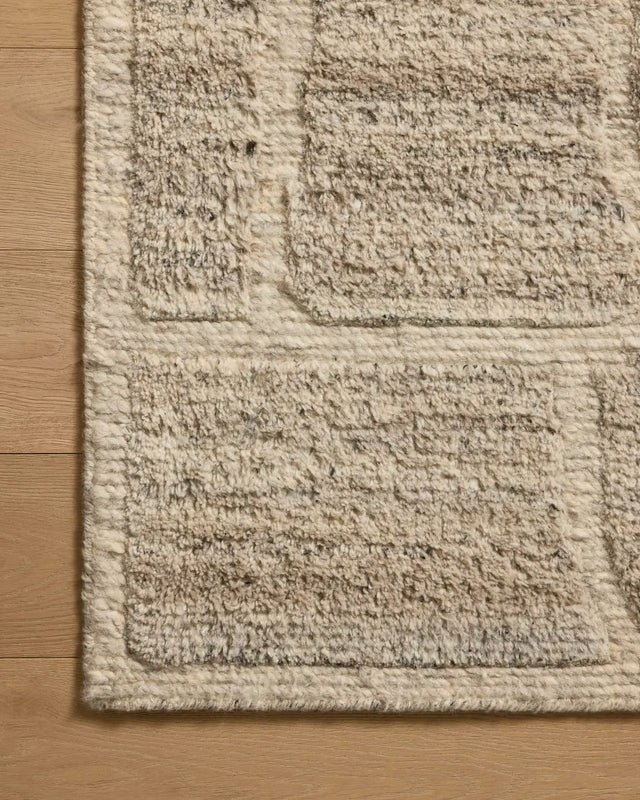 Loloi Hughes HUS-01 Dove Rug - corner on wood
