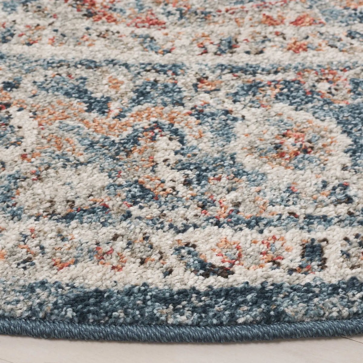 Safavieh Vintage Tabriz 6'-7" x 6'-7" Rug in Blue / Rust