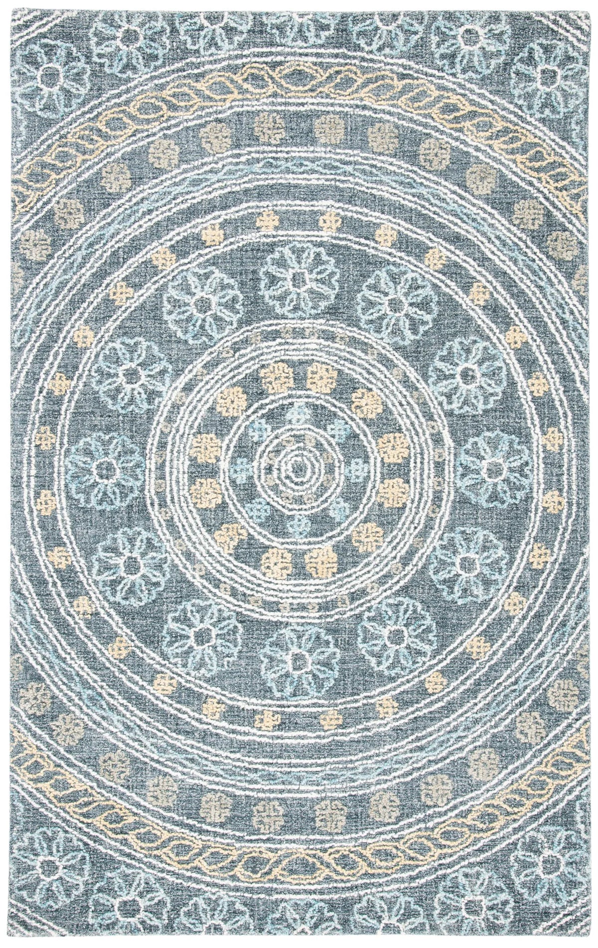 Safavieh Blossom 4'-0" x 6'-0" Rug in Charcoal / Yellow
