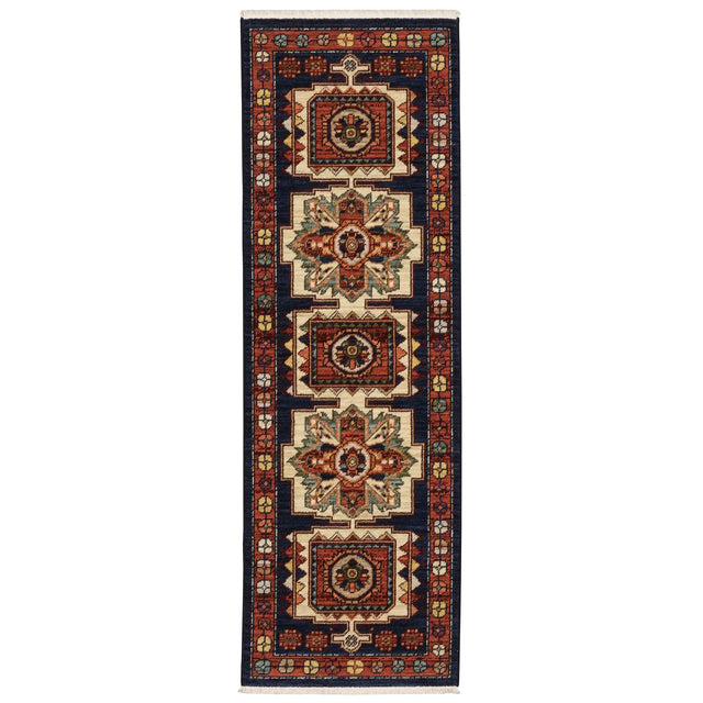 Oriental Weavers Sphinx Lilihan 090B6 Blue/ Red Rugs - runner