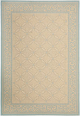 Safavieh Courtyard 5'-3" x 7'-7" Rug in Cream / Aqua