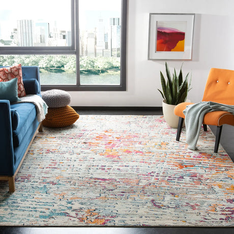 Safavieh Madison 10'-0" x 14'-0" Rug in Light Blue / Orange