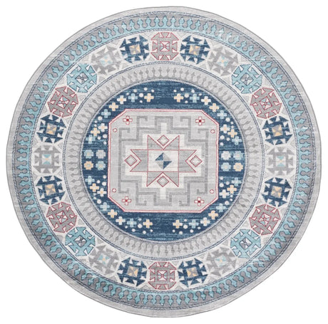 Safavieh Kazak 100 6'-7" x 6'-7" Rug in Grey / Blue