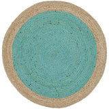 Safavieh Natural Fiber 3'-0" x 3'-0" Rug in Teal / Natural