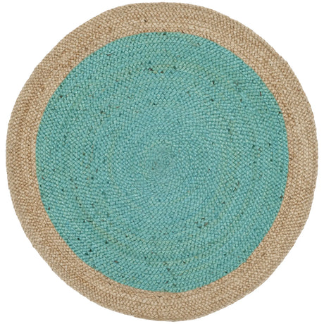 Safavieh Natural Fiber 3'-0" x 3'-0" Rug in Teal / Natural