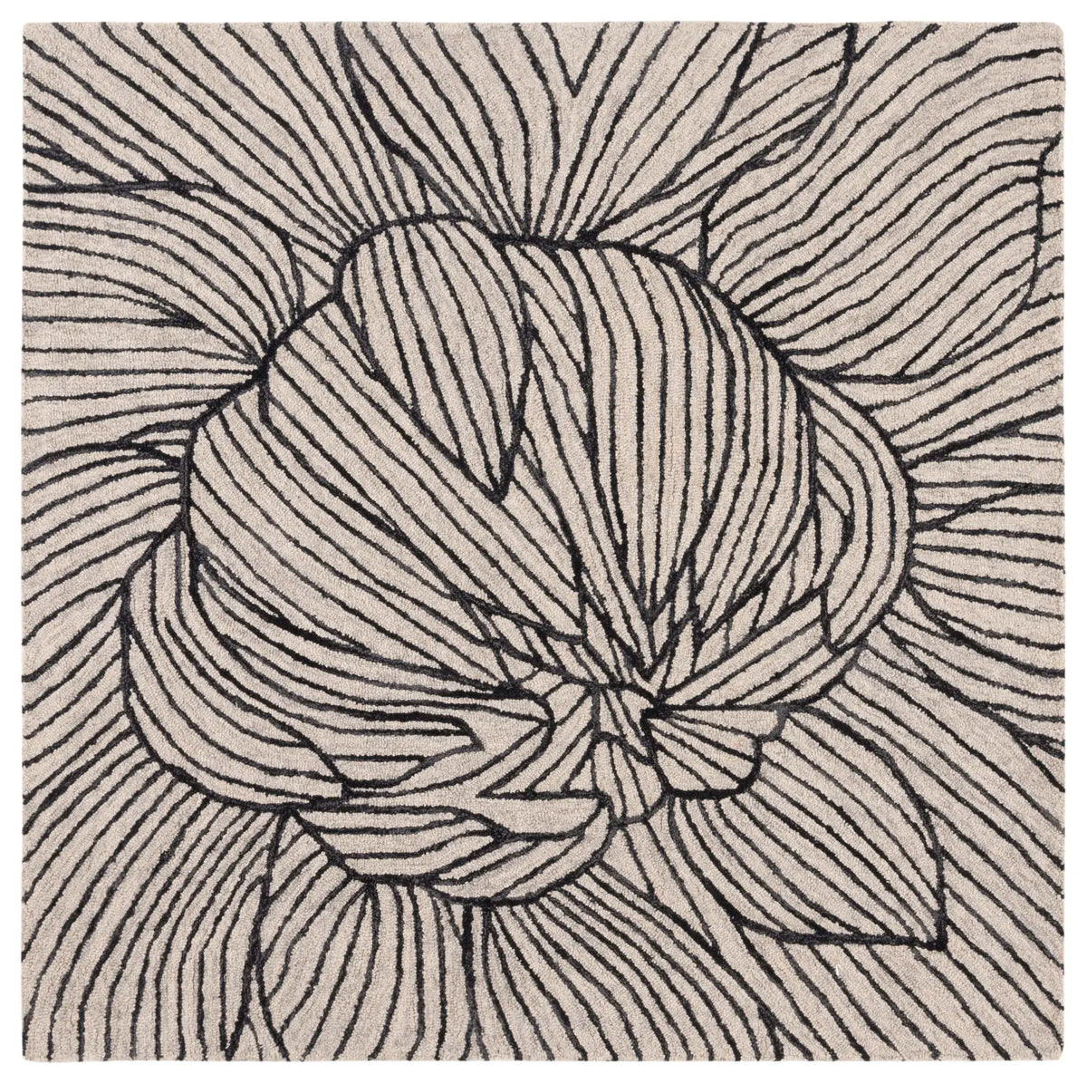 Safavieh Metro 6'-0" x 6'-0" Rug in Black / Ivory