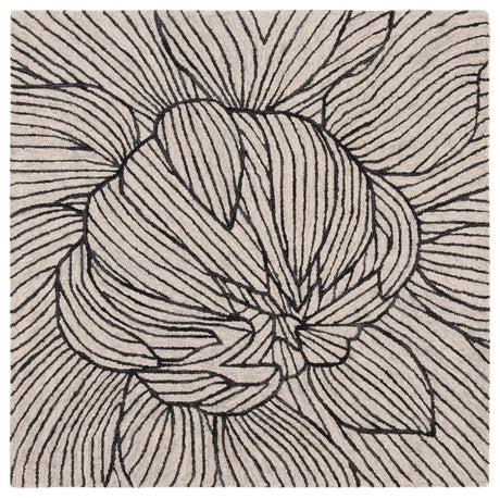 Safavieh Metro 6'-0" x 6'-0" Rug in Black / Ivory