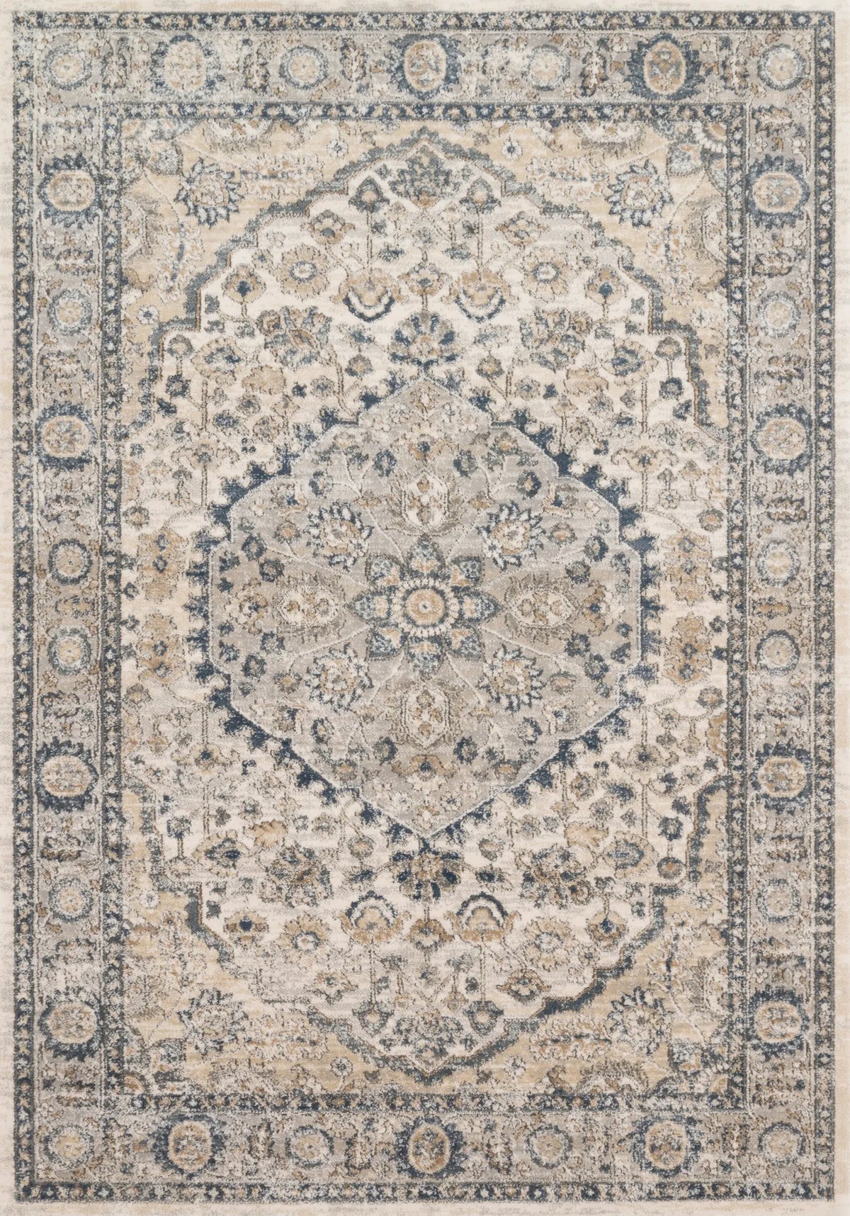 Loloi Teagan Tea-01 Natural/Lt. Grey Rugs - main flat