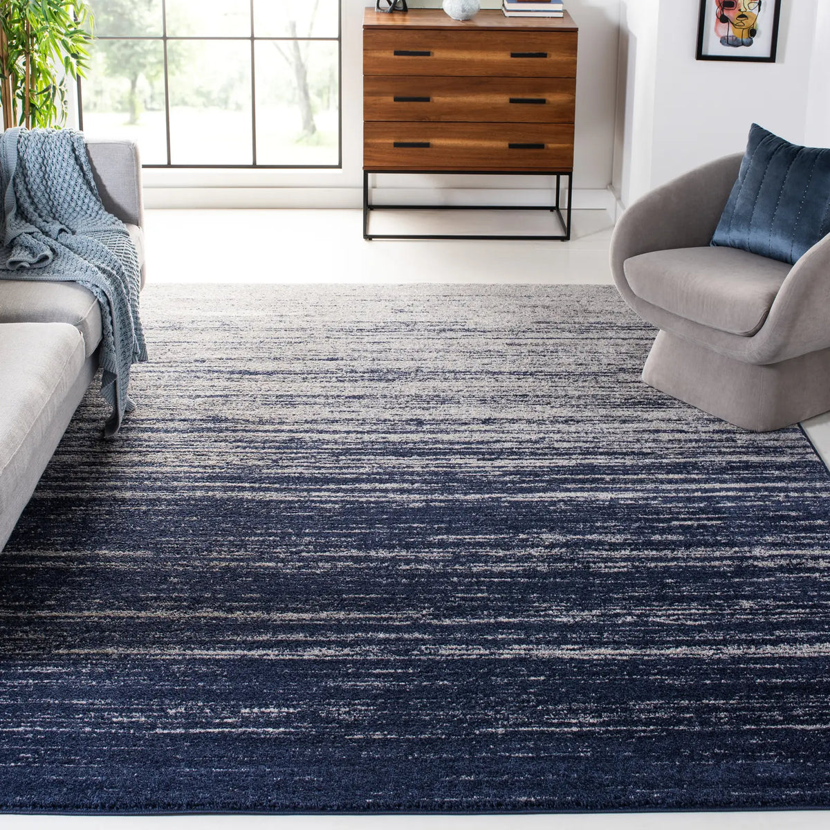 Safavieh Adirondack 10'-0" x 14'-0" Rug in Navy / Grey
