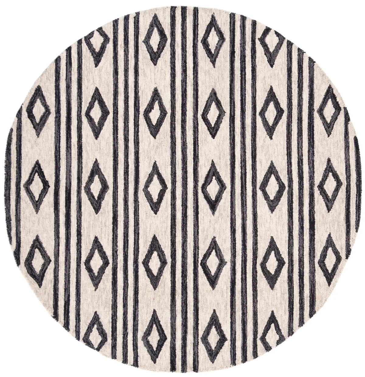 Safavieh Micro-Loop 5'-0" x 5'-0" Rug in Ivory / Charcoal