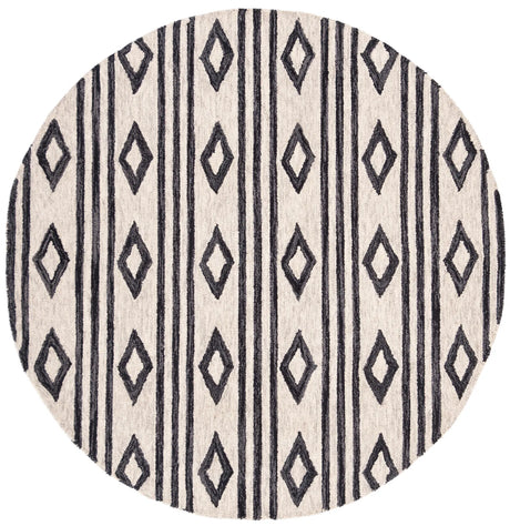 Safavieh Micro-Loop 5'-0" x 5'-0" Rug in Ivory / Charcoal