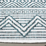 Safavieh Courtyard 6'-7" x 6'-7" Rug in Ivory / Turquoise