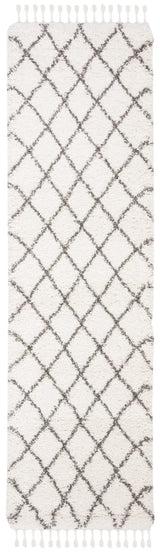 Safavieh Moroccan Fringe Shag 2'-2" x 8'-0" Rug in Ivory / Grey