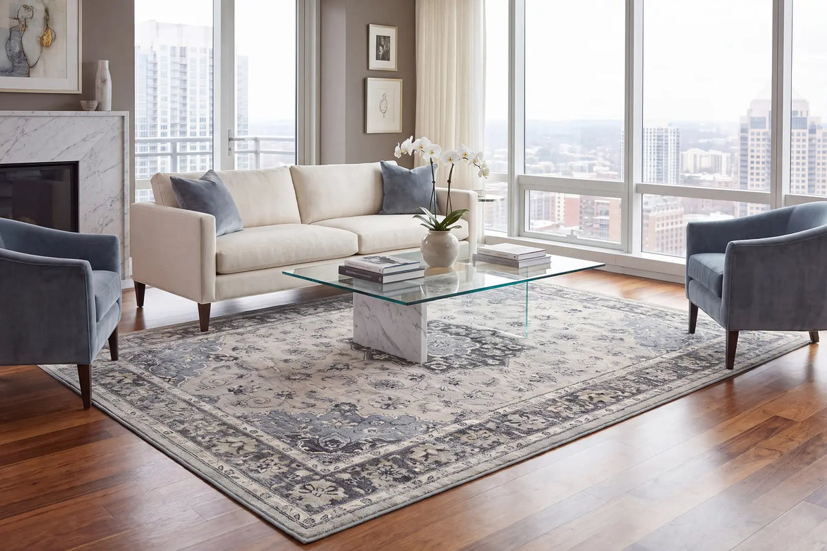 Dynamic Rugs Ancient Garden 57559 Silver / Grey Rugs - Room