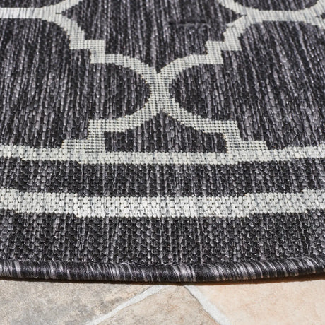 Safavieh Courtyard 6'-7" x 6'-7" Rug in Black Charcoal