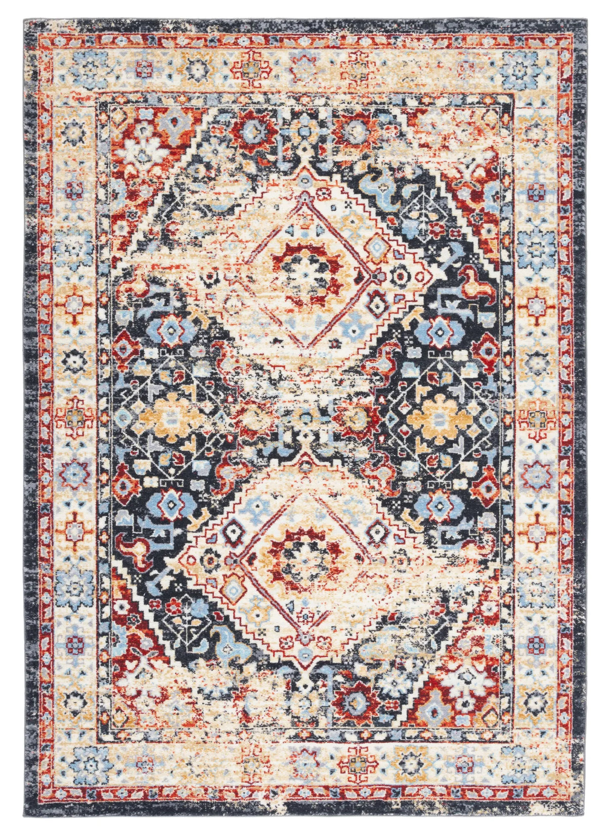 Safavieh Riviera 4'-5" x 6'-0" Rug in Charcoal / Gold