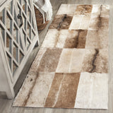 Safavieh Studio Leather 2'-3" x 7'-0" Rug in Beige / Brown