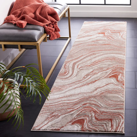 Safavieh Meadow 500 2'-0" x 8'-0" Rug in Rust / Ivory