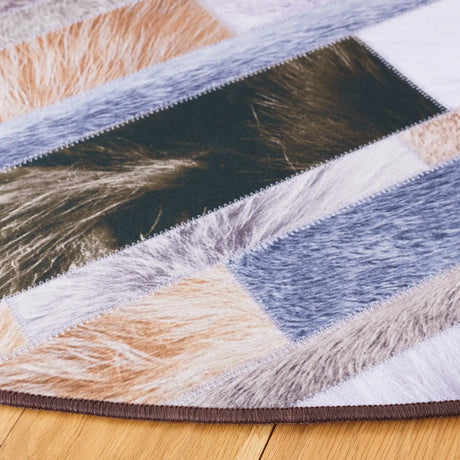 Safavieh Faux Hide 6'-0" x 6'-0" Rug in Beige / Purple