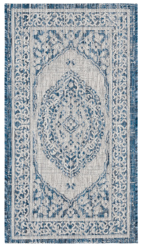 Safavieh Courtyard 2'-0" x 3'-7" Rug in Light Grey / Blue