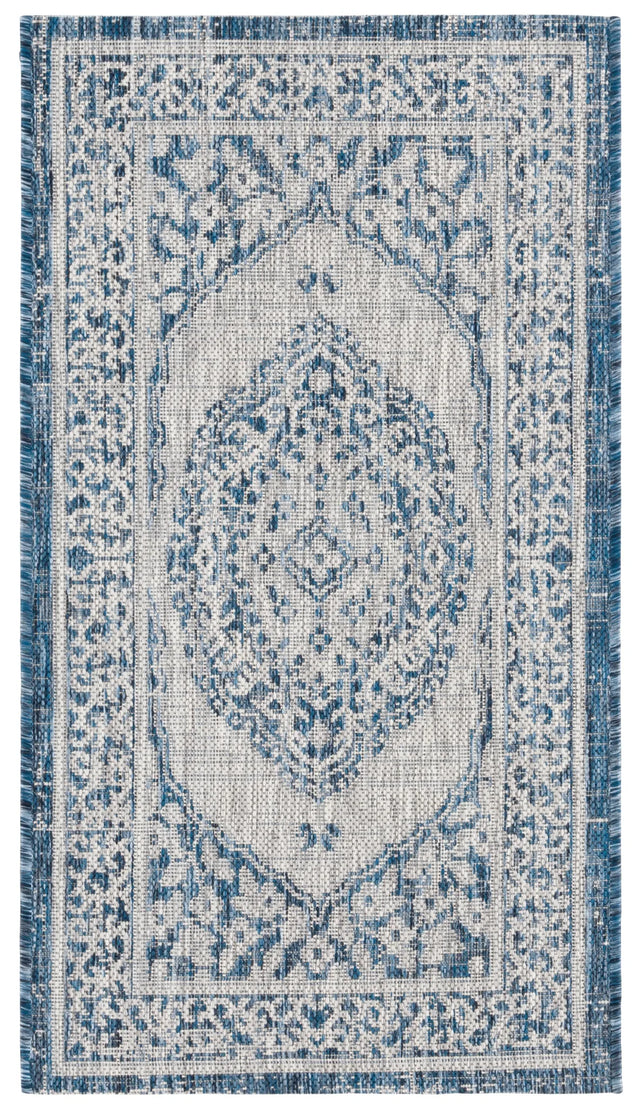 Safavieh Courtyard 2'-0" x 3'-7" Rug in Light Grey / Blue