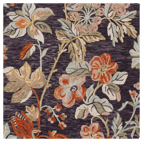 Safavieh Aspen 5'-0" x 5'-0" Rug in Charcoal / Orange