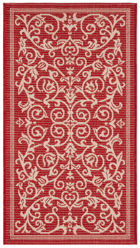 Safavieh Courtyard 2'-0" x 3'-7" Rug in Red / Natural