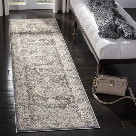 Safavieh Vintage Persian 2'-2" x 10'-0" Rug in Dark Grey / Ivory