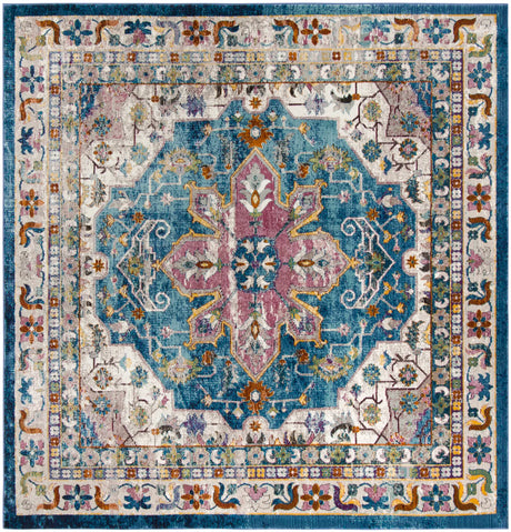Safavieh Aria 6'-5" x 6'-5" Rug in Blue / Creme
