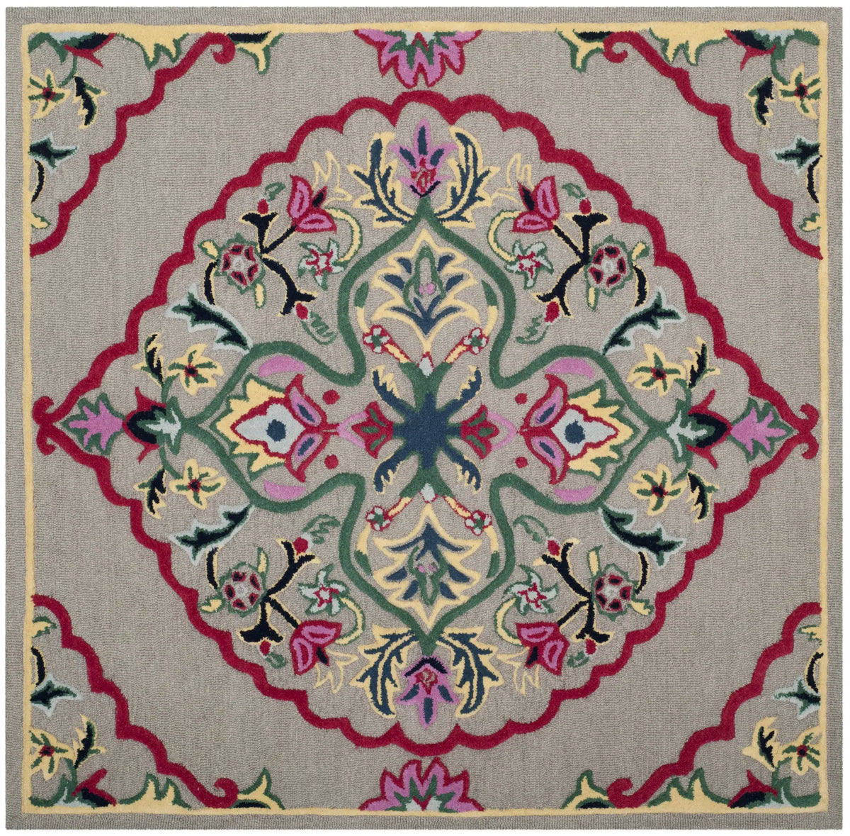 Safavieh Bellagio 5'-0" x 5'-0" Rug in Dark Grey / Multi