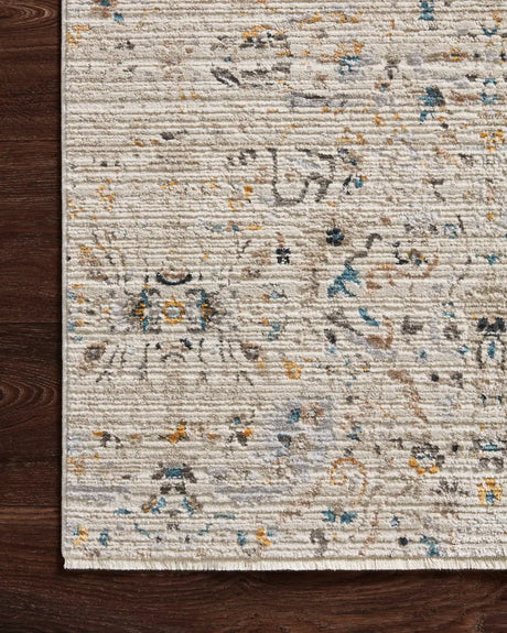 Loloi Leigh Lei-07 Ivory/Straw Rugs - corner on wood