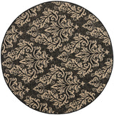 Safavieh Courtyard 5'-3" x 5'-3" Rug in Black / Creme