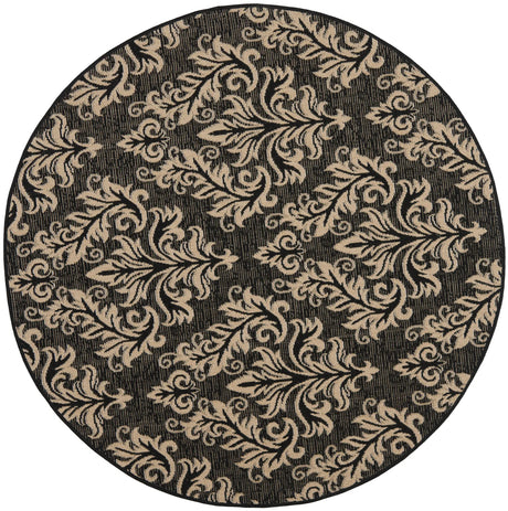 Safavieh Courtyard 5'-3" x 5'-3" Rug in Black / Creme