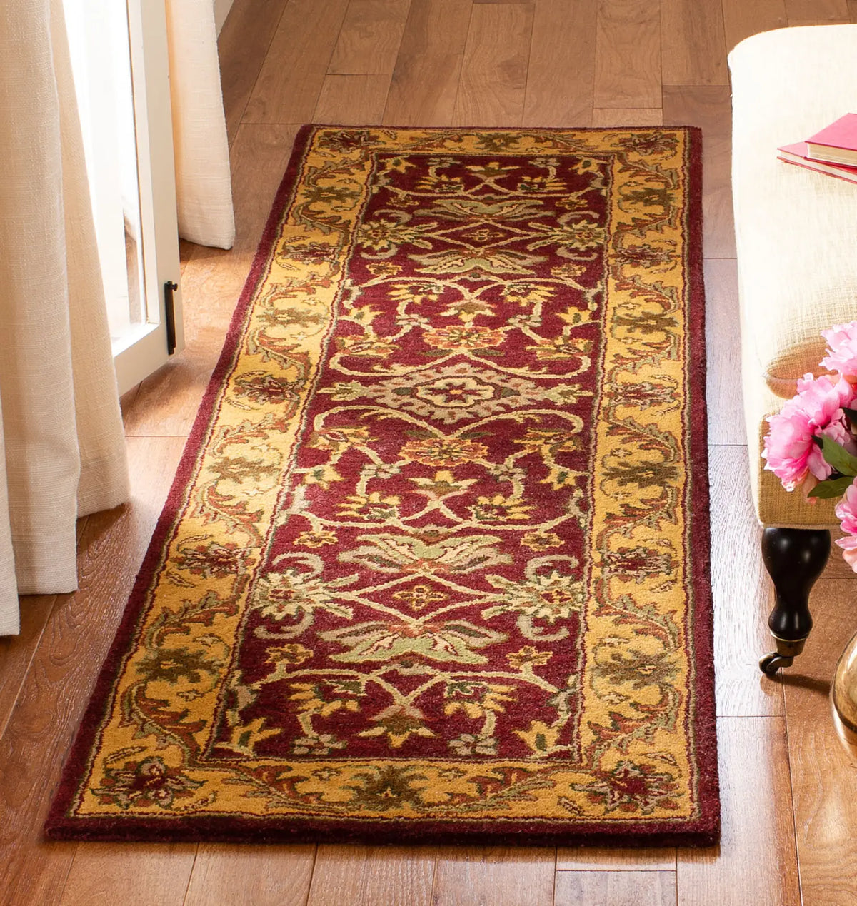 Safavieh Golden Jaipur 2'-3" x 10'-0" Rug in Burgundy / Gold
