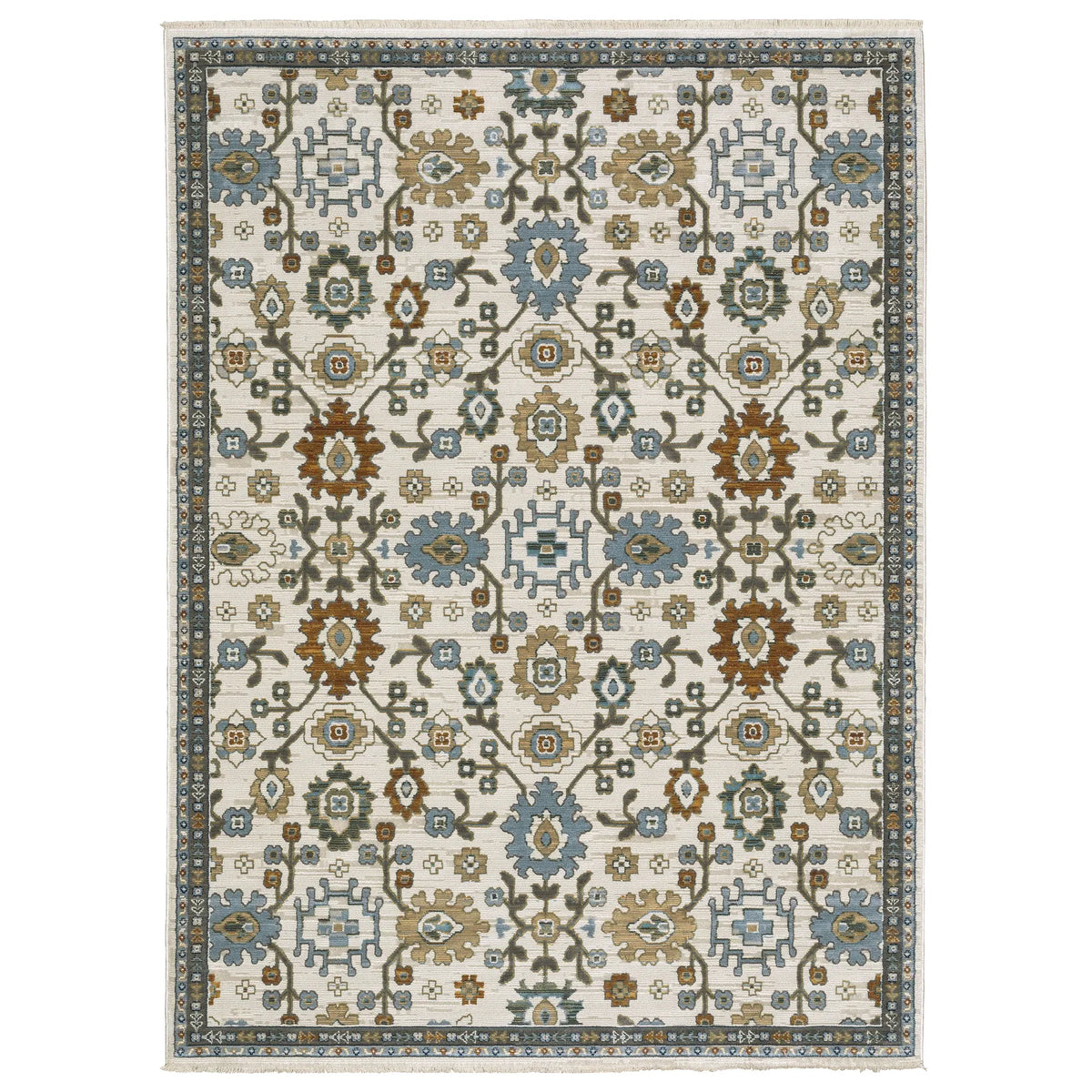Oriental Weavers Sphinx KEIRA KEI02 Ivory Floral Rugs - main flat