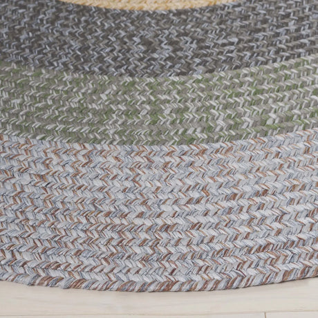 Safavieh Braided 5'-0" x 5'-0" Rug in Grey / Green