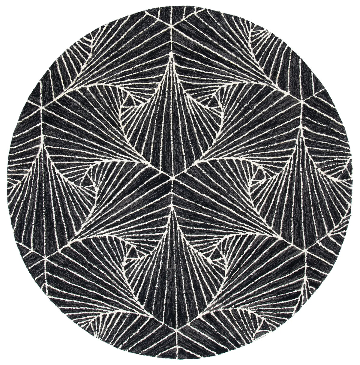 Safavieh Micro-Loop 5'-0" x 5'-0" Rug in Charcoal / Ivory