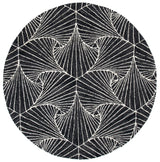 Safavieh Micro-Loop 5'-0" x 5'-0" Rug in Charcoal / Ivory