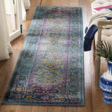 Safavieh Madison 2'-3" x 10'-0" Rug in Blue / Fuchsia