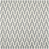 Safavieh Dhurries 7'-0" x 7'-0" Rug in Silver / Ivory