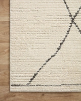 Loloi Fabian Fab-02 Ivory/Charcoal Rug - corner on wood