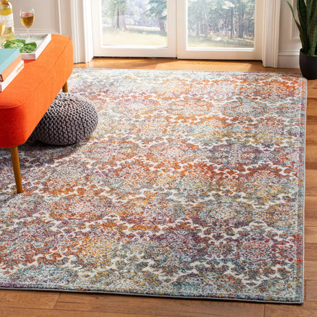 Safavieh Madison 900 4'-0" x 6'-0" Rug in Light Grey / Rust