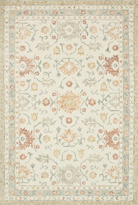 Loloi Norabel Nor-03 Ivory/Rust Rugs - main flat