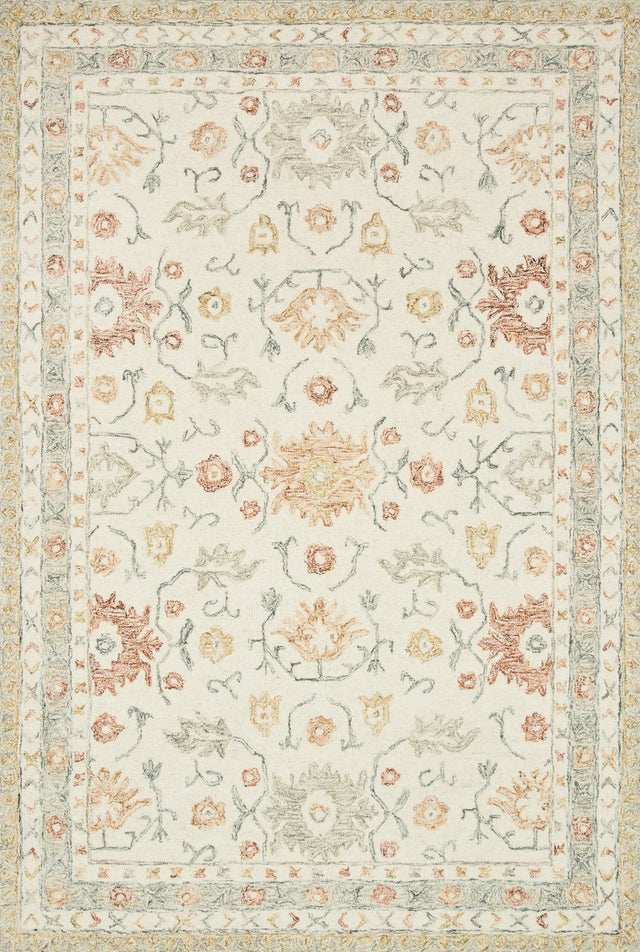 Loloi Norabel Nor-03 Ivory/Rust Rugs - main flat