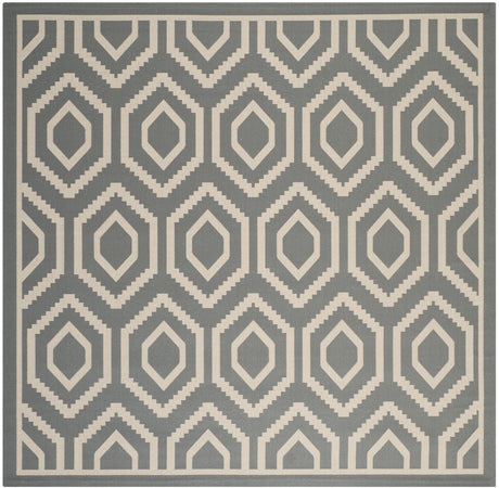 Safavieh Courtyard 7'-10" x 7'-10" Rug in Anthracite / Beige