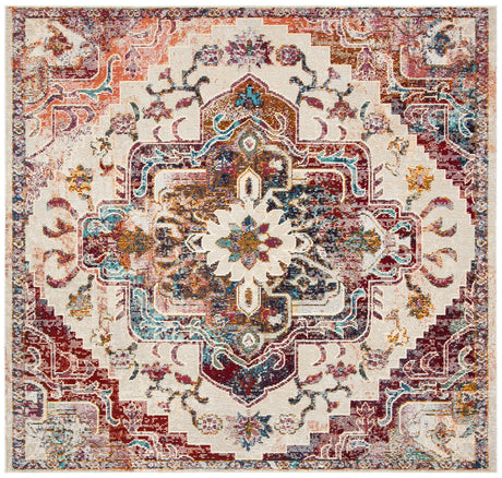 Safavieh Crystal 7'-0" x 7'-0" Rug in Light Blue / Burgundy