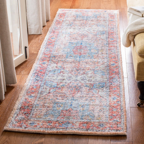Safavieh Saffron 2'-3" x 8'-0" Rug in Rust / Blue