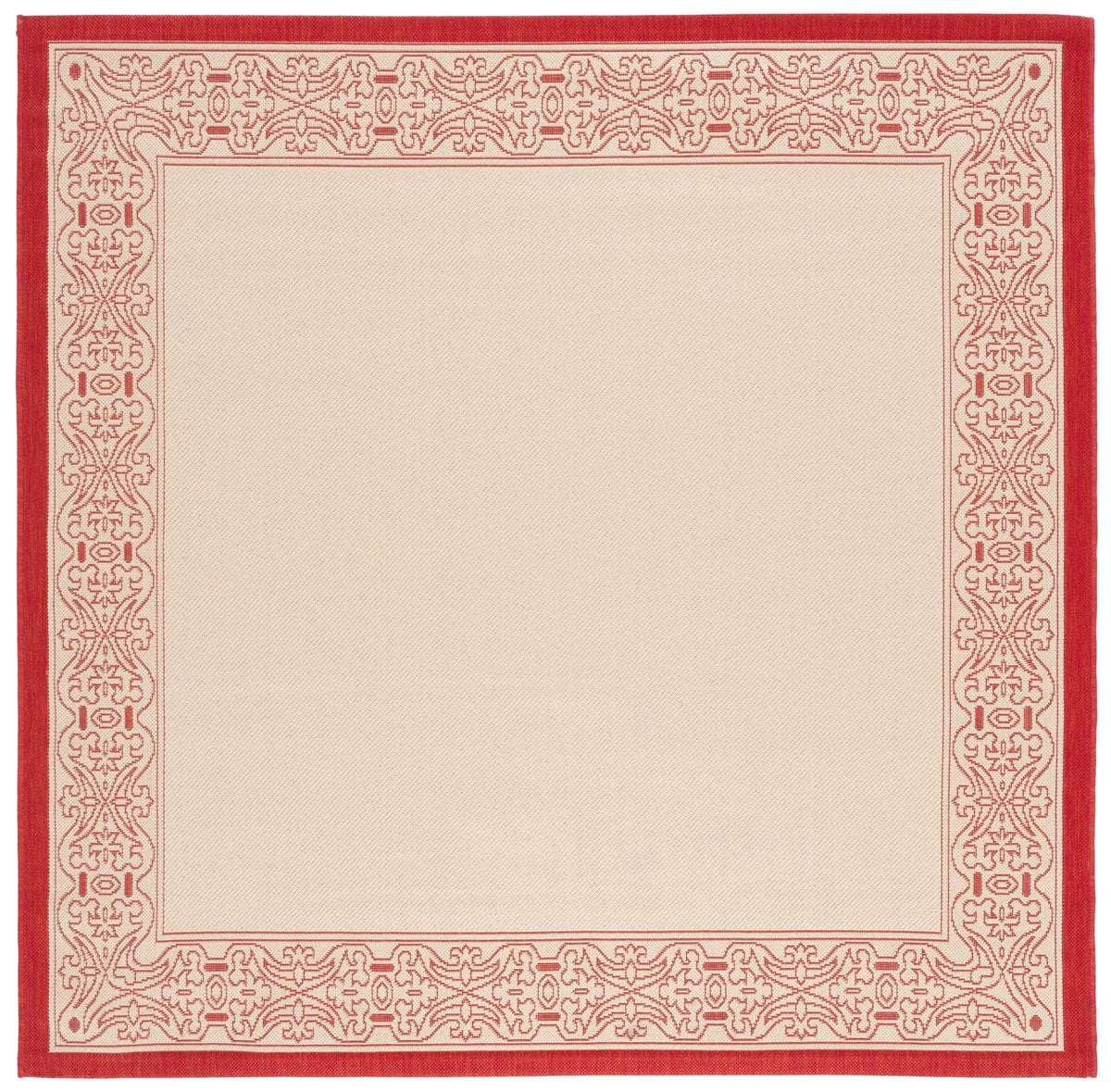 Safavieh Courtyard 6'-7" x 6'-7" Rug in Natural / Red