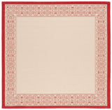 Safavieh Courtyard 6'-7" x 6'-7" Rug in Natural / Red