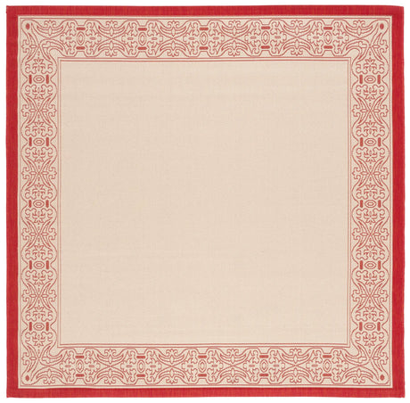 Safavieh Courtyard 6'-7" x 6'-7" Rug in Natural / Red